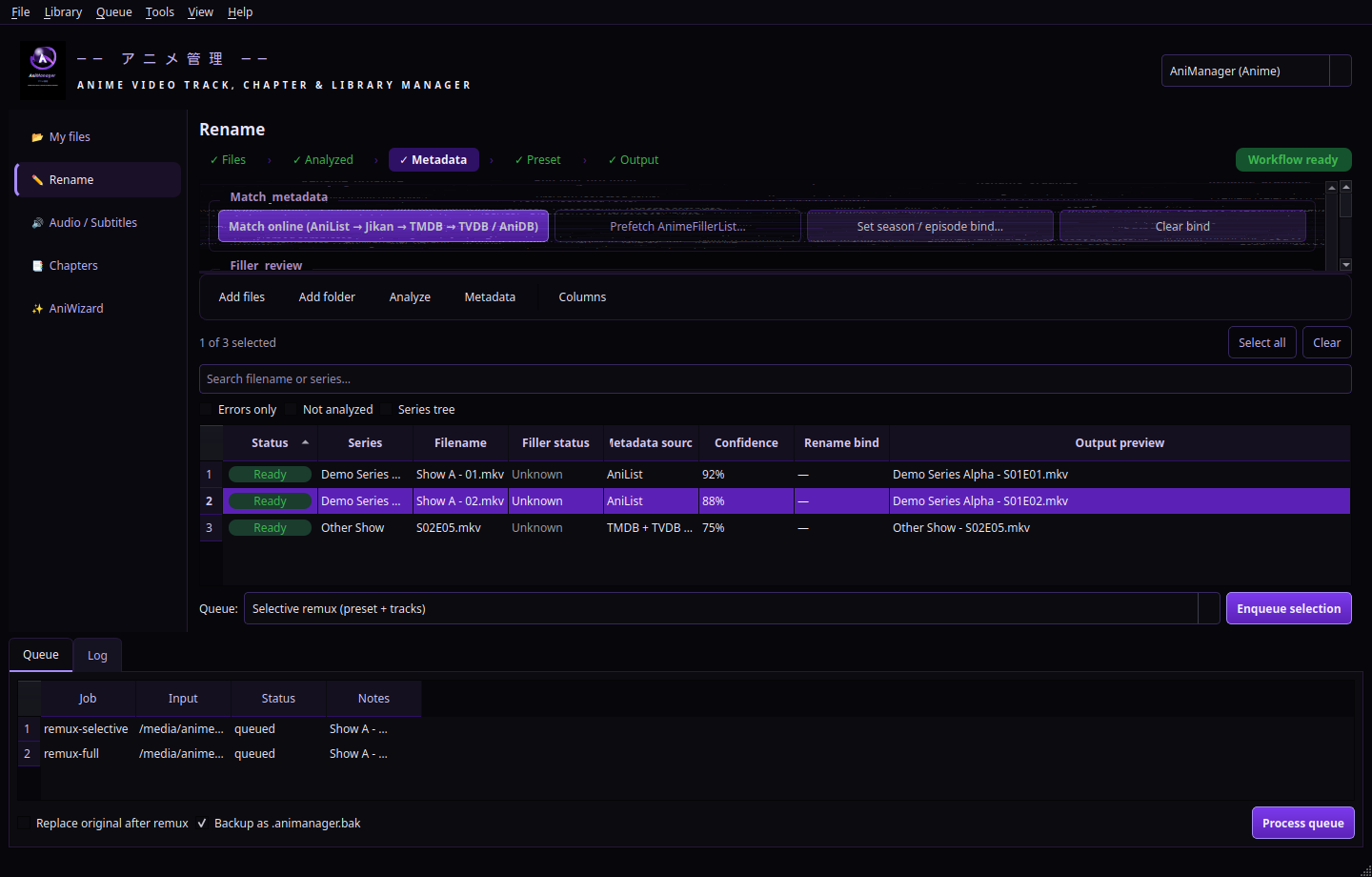 Rename section with template and preview